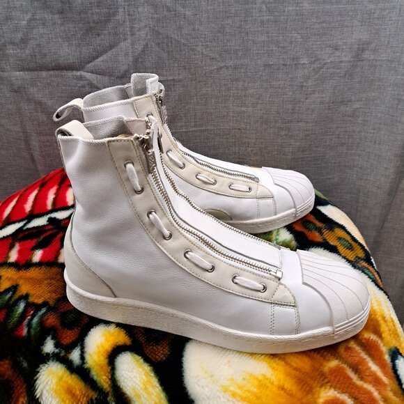 Y-3 Adidas Yohji Yamamoto Pro Zip Weiß High Top Sneakers CG3183 Size 9 Men - Picture 2 of 15